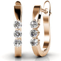 Boxed 2 Pairs Hoop Earrings Set Embellished with Swarovski® crystals - Brilliant Co