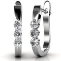 Boxed 2 Pairs Hoop Earrings Set Embellished with Swarovski® crystals - Brilliant Co