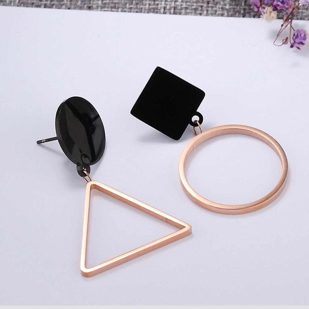 2pc Geometric Shape Dangle Earrings Set - Brilliant Co