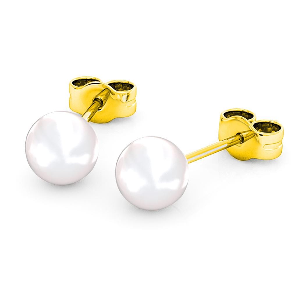 Boxed 2 Pairs 18K Gold Pearl Earrings Set Embellished with Swarovski Pearls - Brilliant Co