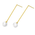 Boxed 2 Pairs 18K Gold Pearl Earrings Set Embellished with Swarovski Pearls - Brilliant Co