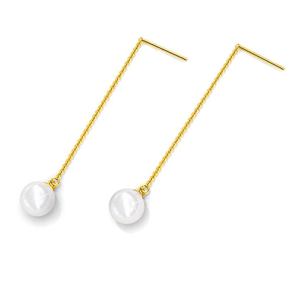 Boxed 2 Pairs 18K Gold Pearl Earrings Set Embellished with Swarovski Pearls - Brilliant Co