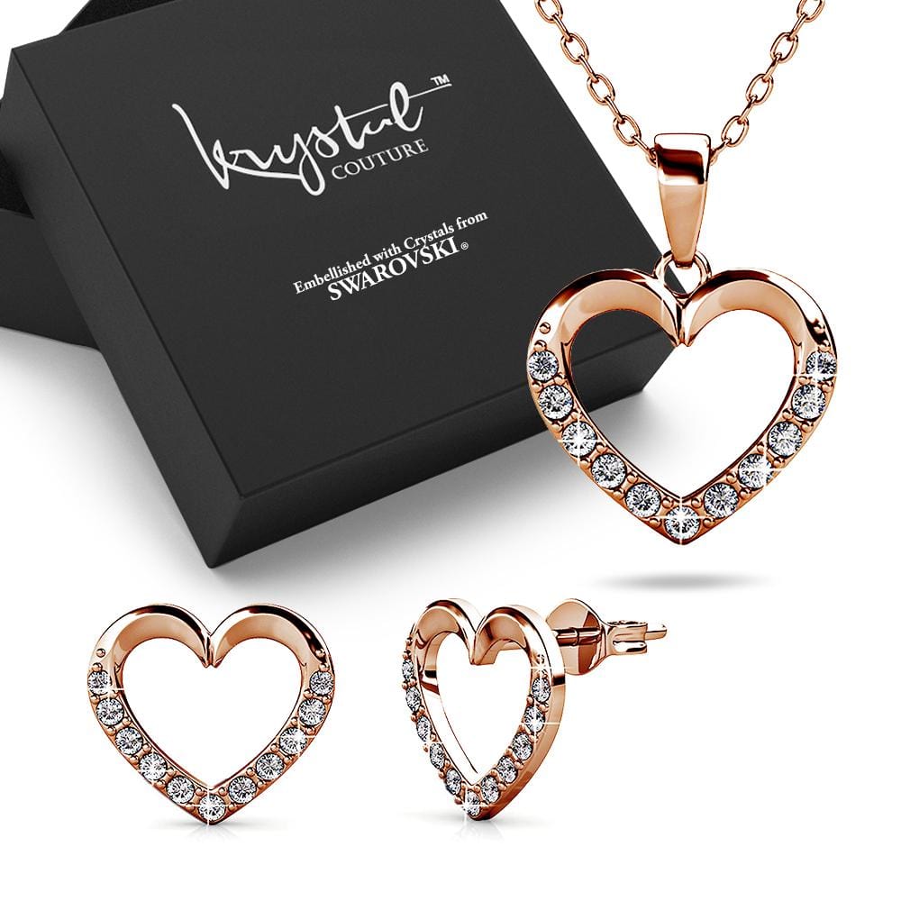 Rose Gold Heart Warren James Crystals From Swarovski Necklace