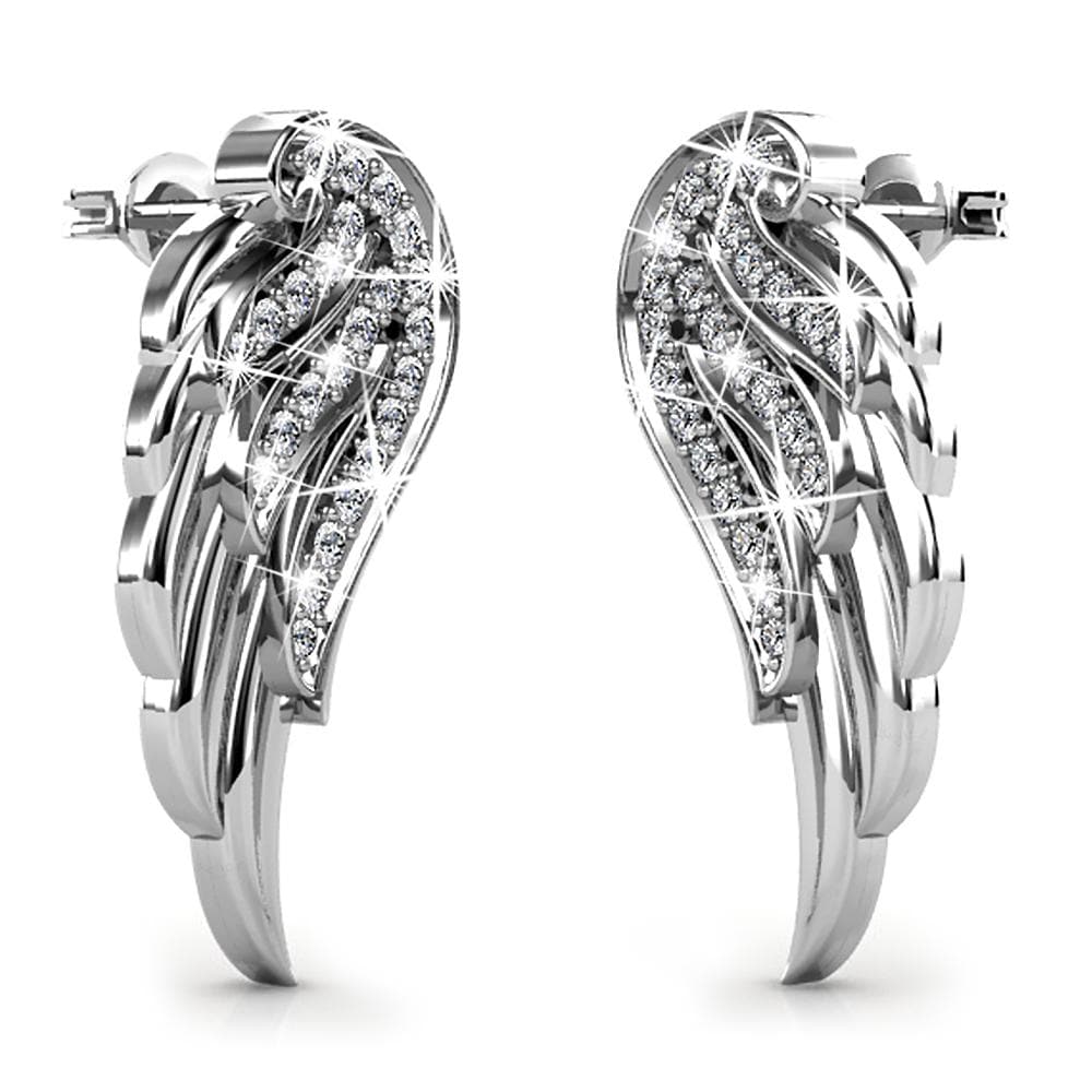 Boxed Fly High Wing White Gold Set Embellished with Swarovski® Crystals - Brilliant Co