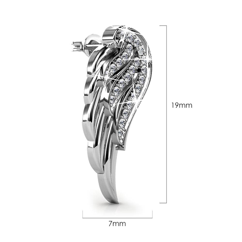 Boxed Fly High Wing White Gold Set Embellished with Swarovski® Crystals - Brilliant Co
