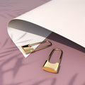 Boxed Dainty Lock Earrings and Pearl Necklace Set in Gold