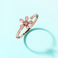 Boxed Petalia Pink Ring and Bracelet Featured Swarovski® Crystals in Rose Gold