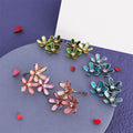 Boxed Petalia Olive Green Jewellery Set Embellished with Swarovski® Crystals in Gold