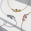 Boxed Petalia Olive Green Jewellery Set Embellished with Swarovski® Crystals in Gold