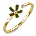 Boxed Petalia Olive Green Jewellery Set Embellished with Swarovski® Crystals in Gold
