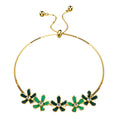 Boxed Petalia Olive Green Jewellery Set Embellished with Swarovski® Crystals in Gold