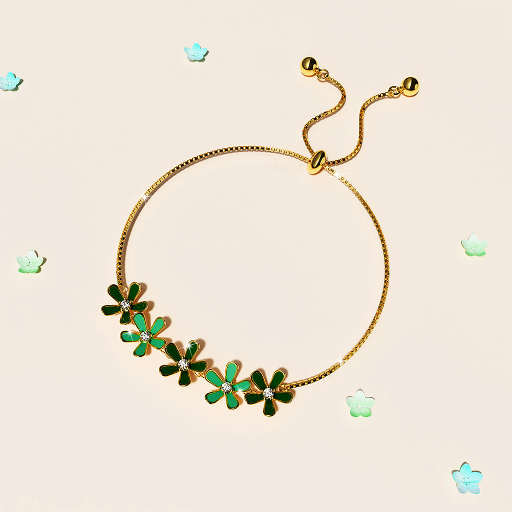 Boxed Petalia Olive Green Jewellery Set Embellished with Swarovski® Crystals in Gold