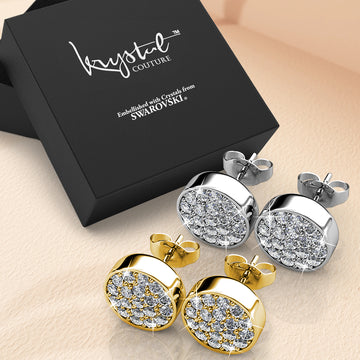 Boxed Set Of Pave Earrings Embellished with SWAROVSKI® Crystals