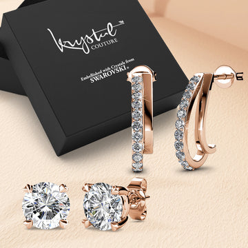 Boxed Earrings Set Embellished with SWAROVSKI® Crystals