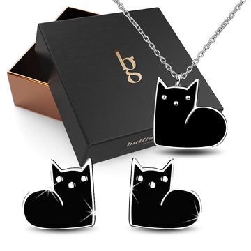 Boxed MewMew Necklace and Earrings Set - Brilliant Co