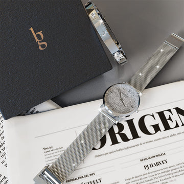 Boxed Bullion Gold Seamless Dial and Bangle Set in White Gold