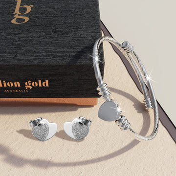 Boxed Make it Gold Earrings and Bangle Set