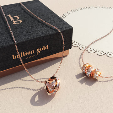 Boxed Endless Glam 2 Pieces Necklace Set in Rose Gold