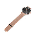 Krystal Couture Geometric Mineral Glass Feat Swarovski® Crystal Watch Rose Gold Black - Brilliant Co