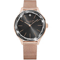 Krystal Couture Geometric Mineral Glass Feat Swarovski® Crystal Watch Rose Gold Black - Brilliant Co