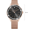 Krystal Couture Geometric Mineral Glass Feat Swarovski® Crystal Watch Rose Gold Black - Brilliant Co