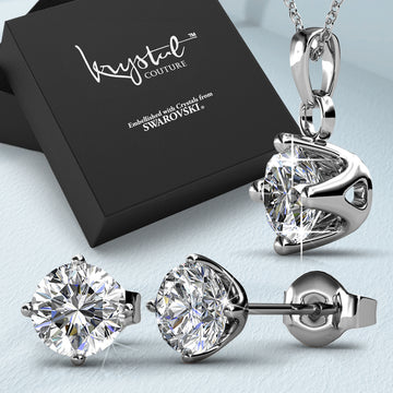 Boxed Necklace and Earrings Set Embellished with SWAROVSKI® Crystals