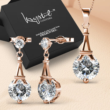 Boxed Necklace and Earrings Set Embellished with SWAROVSKI® Crystals