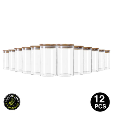 Lemon & Lime 700ML CAMDEN GLASS JAR BAMBOO LID 12PCS