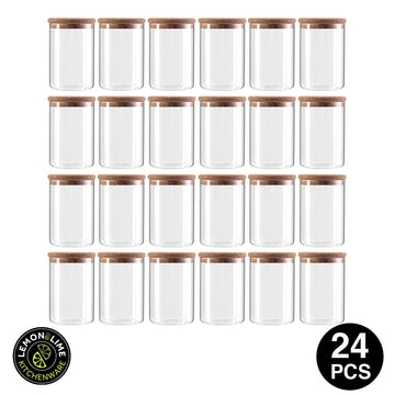 Lemon & Lime 300ML STOCKHOLM GLASS CANISTER CORK LID 24PCS