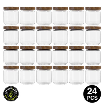 Lemon & Lime 500ML WOOD END GLASS CANISTER 24PC