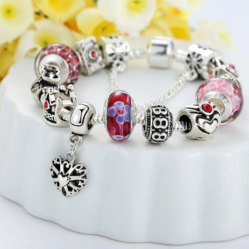 Pandora Inspired Full Set Beaded Charm Bracelet