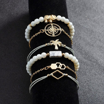 Bohemian 6-Piece Charm Bead Bracelet Set