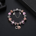 Pandora Inspired Full Set Beaded Charm Bracelet - Pink