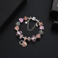 Pandora Inspired Full Set Beaded Charm Bracelet - Pink