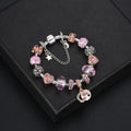 Pandora Inspired Full Set Beaded Charm Bracelet - Pink