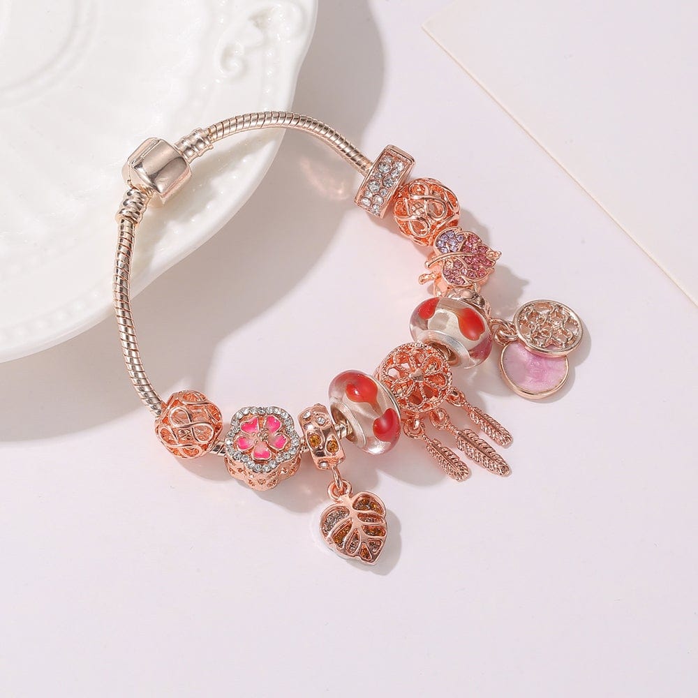 Pandora rose gold charm shop bracelet set