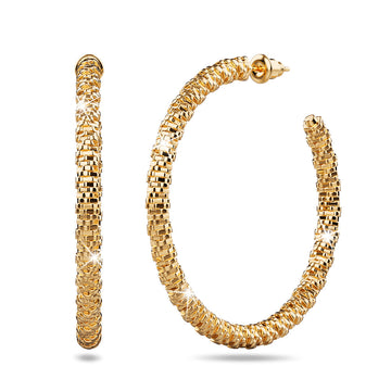 Gold Crust Open-Cut Hoop Earrings