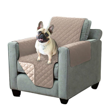 Paws & Claws REVERSIBLE SINGLE LOUNGE CHAIR COVER - LIGHT BROWN - Brilliant Co