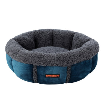 Paws & Claws PRIMO PLUSH SNUGGLER BED - CHARCOAL/BLUE