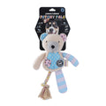 Paws & Claws PATCHY PALS PLUSH BEAR PET TOY WITH ROPE