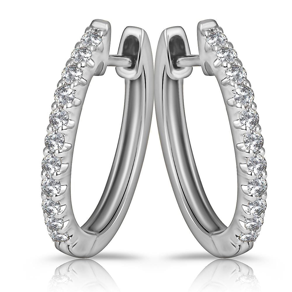 18ct White Gold 0.11ct Diamond Huggies
