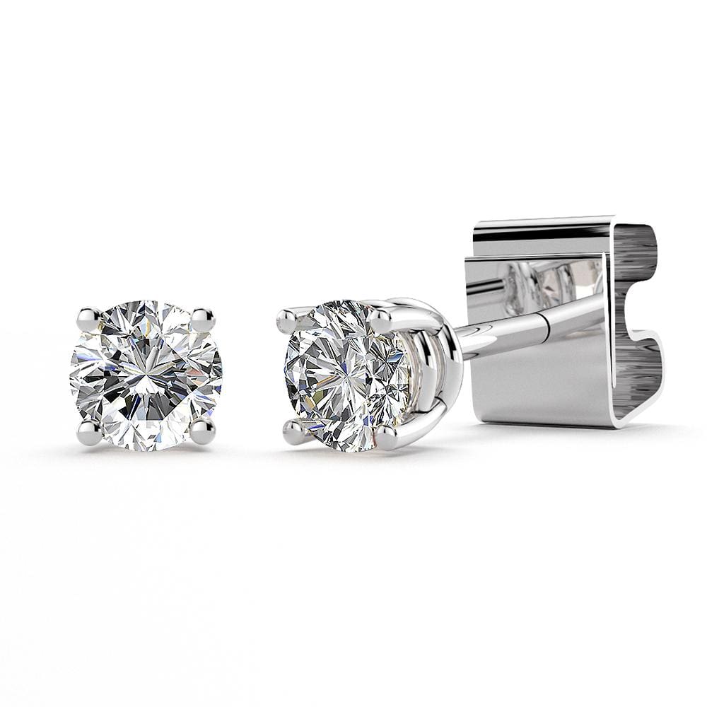 1/10ctw Diamond 14k White Gold Stud Earrings GH/SI1