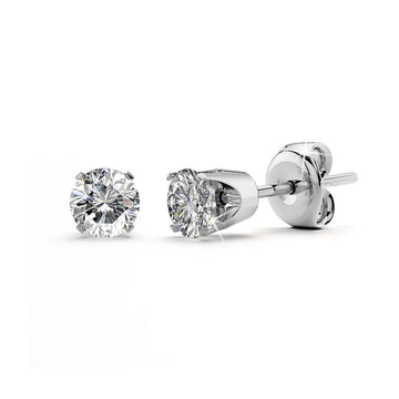 1/6ctw Diamond 14k White Gold Stud Earrings GH/SI1