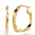 9ct Yellow Gold 15mm Square Twist Hoop Earrings