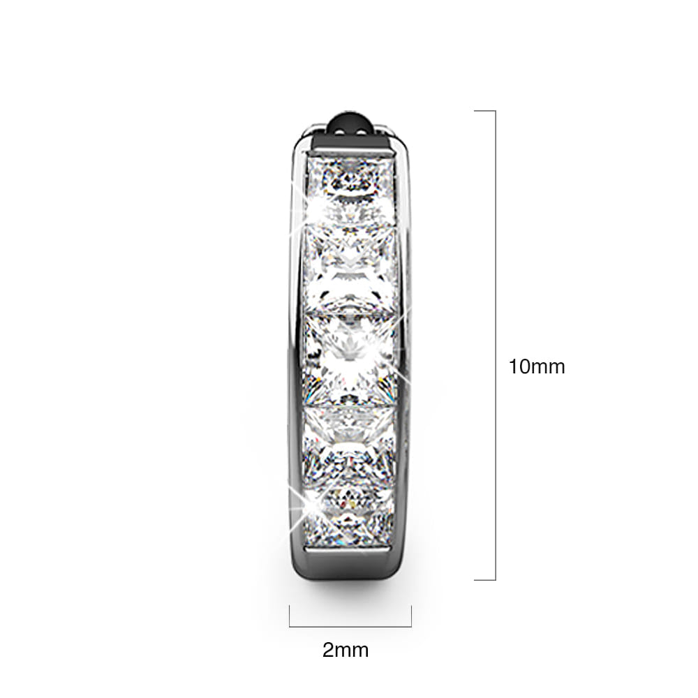 Diamond Royal Messages Huggies Encased in 18k White Gold