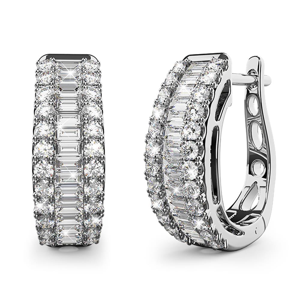 1/2ct Presidential Glow Diamonds Huggies Encased in 18k White Gold