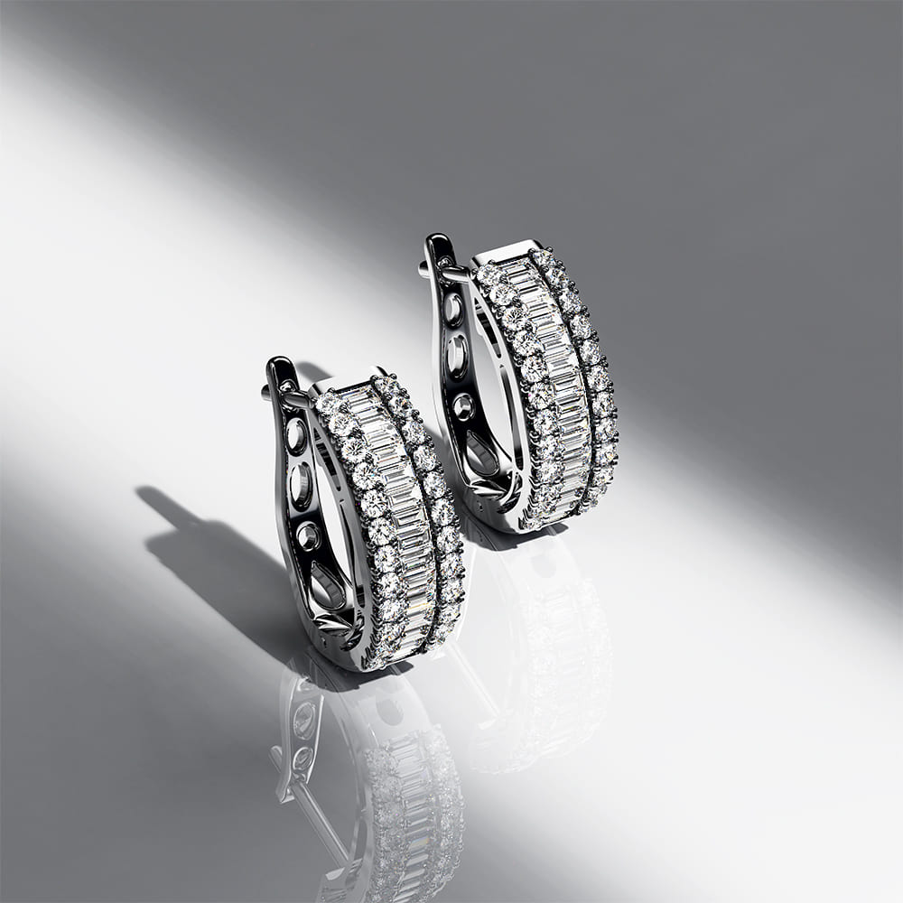 1/2ct Presidential Glow Diamonds Huggies Encased in 18k White Gold