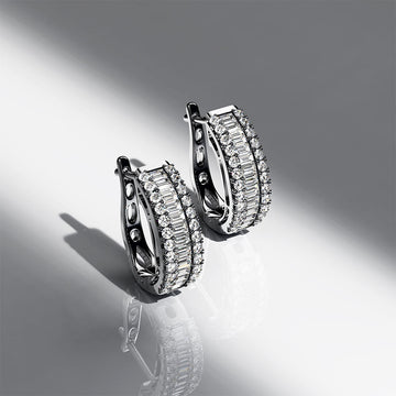 1/2ct Presidential Glow Diamonds Huggies Encased in 18k White Gold