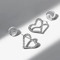 Infinite Heartbeat Diamond Stud Earrings Encased in 18k White Gold