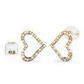 Infinite Heartbeat Diamond Stud Earrings Encased in 18k Gold